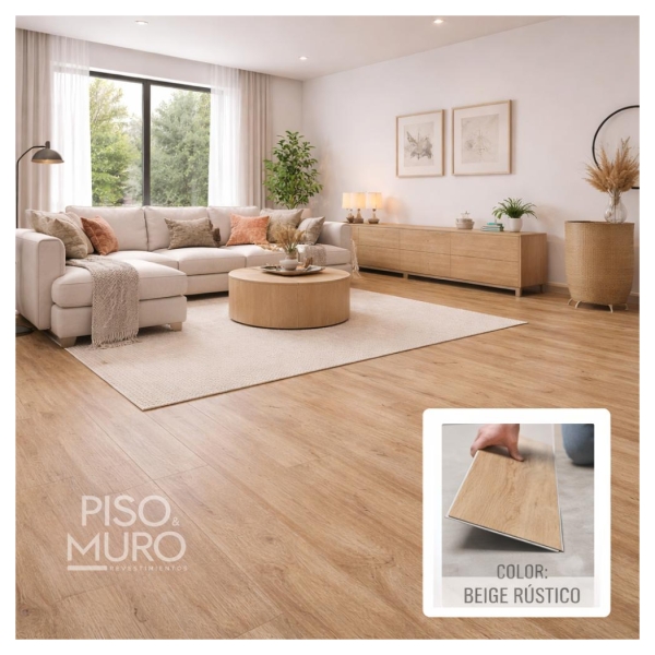Rustico Color:beige Piso Vinílico SPC Beige Rústico 5,5 mm VALOR M2 $13.990 - Piso & Muro ...